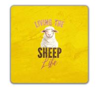Shopagift Living the Sheep Life Funny 2 Pack Coasters - 9cm x 9cm