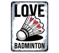 Shopagift Love Badminton Sport Metal Poster Wall Tin Sign Man Cave Shed Bar Bedroom Home Kitchen - A5
