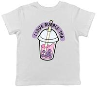 Shopagift Love Bubble Tea Kids T-Shirt Boba Lover Childrens Tee Gift White