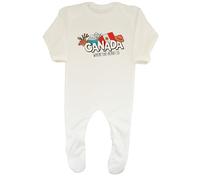 Shopagift Love Canada Baby Grow Romper Suit Where The Heart is Boys Girls White