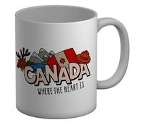 Shopagift Love Canada Mug Where The Heart Is White 11oz Large Ceramic Cup