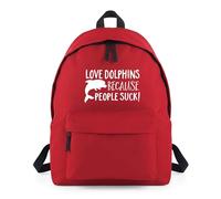 Shopagift Love Dolphins Because People Suck Animals Zoo Backpack Rucksack 18 Litres Capacity - 42cm x 31cm x 21cm
