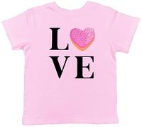 Shopagift Love Donuts Kids T-Shirt Heart Shaped Childrens Tee Gift Light Pink