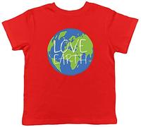 Shopagift Love Earth Childrens Kids T-Shirt Red