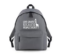Shopagift Love Giraffes Because People Suck Funny Zoo Backpack Rucksack 18 Litres Capacity - 42cm x 31cm x 21cm