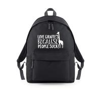 Shopagift Love Giraffes Because People Suck Funny Zoo Backpack Rucksack 18 Litres Capacity - 42cm x 31cm x 21cm