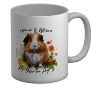Shopagift Love Guinea Pigs Mug Home is Where My Guinea Pig is White 11oz Large Ceramic Cup