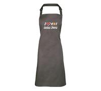 Shopagift Love Hot Cross Buns Apron Mens Womens Cooking BBQ Chef DIY Cook Gift - Grey
