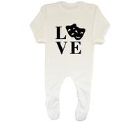 Shopagift Love Letters with Theatre Masks Baby Grow Romper Suit White