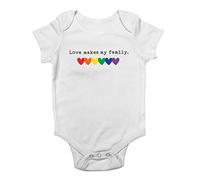 Shopagift Love Makes My Family Pride Baby Grow Vest Bodysuit Gift White