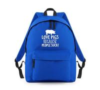 Shopagift Love Pigs because People Suck Animals Backpack Rucksack 18 Litres Capacity - 42cm x 31cm x 21cm