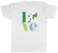 Shopagift Love Protect The Planet and Love The Earth Mens T-Shirt Tee White