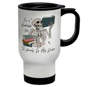 Shopagift Love Reading Travel Mug I'm a Bookaholic & The Library is My Dealer Stainless Steel 14oz Cup