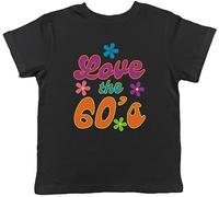 Shopagift Love The 60's Kids T-Shirt Hippie Culture Music Childrens Tee Gift Black