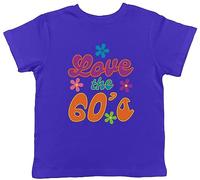 Shopagift Love The 60's Kids T-Shirt Hippie Culture Music Childrens Tee Gift Blue