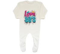 Shopagift Love The 80's Baby Grow Romper Suit Music Movies Gaming Greatest Decade Boys Girls White