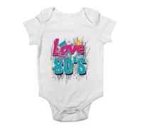 Shopagift Love the 80's Baby Grow Vest Music Movies Gaming Greatest Decade Bodysuit Boys Girls