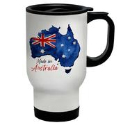 Shopagift Made in Australia Travel Mug Aussie Australian Map National Pride Stainless Steel 14oz Cup