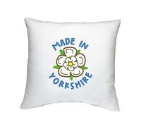 Shopagift Made in Yorkshire Cushion Cover White Rose of York Gift Bedroom Lounge Accessory - 40cm x 40cm