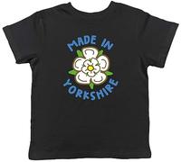 Shopagift Made in Yorkshire Kids T-Shirt White Rose of York Childrens Tee Gift
