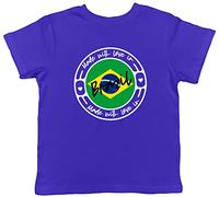 Shopagift Made with Love in Brazil Childrens Kids T-Shirt Blue
