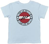 Shopagift Made with Love in Latvia Country Childrens Kids T-Shirt Gift Light Blue