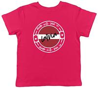 Shopagift Made with Love in Latvia Country Childrens Kids T-Shirt Gift Pink