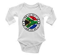 Shopagift Made with Love in South Africa Long Sleeve Baby Vest Bodysuit White