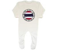Shopagift Made with Love in Thailand Country Baby Grow Romper Suit Gift White