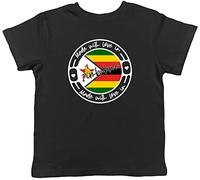 Shopagift Made with Love in Zimbabwe Country Childrens Kids T-Shirt Gift Black