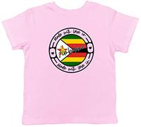 Shopagift Made with Love in Zimbabwe Country Childrens Kids T-Shirt Gift Light Pink