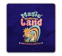 Shopagift Magic Mushroom Land Where Dreams Come True 2 Pack Coasters - 9cm x 9cm