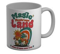 Shopagift Magic Mushroom Land Where Dreams Come True Mug White 11oz Large Ceramic Cup