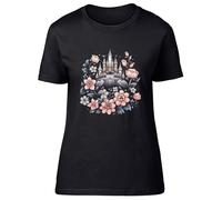 Shopagift Magical Castle Womens T-Shirt Princess Fairy Tale Floral Kingdom Ladies Tee