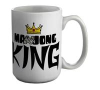 Shopagift Mahjong King Mug Board Game Chinese Tile White 15oz Large Ceramic Cup