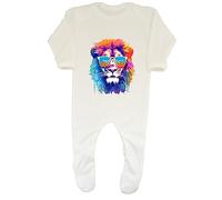 Shopagift Majestic Lion Baby Romper Sunglasses Mane Fierce Boys Girls Gift White