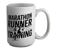 Shopagift Marathon Runner in Training Long Distance Miles Mug White 15oz Large Ceramic Cup
