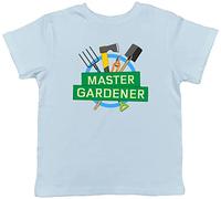 Shopagift Master Gardener Plants Childrens Kids T-Shirt Light Blue