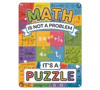 Shopagift Math is Not a Problem Metal Poster Wall Tin Sign Classroom High School Teaching Zone Confidence Boosting Teacher Gifts - A5