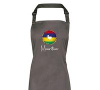 Shopagift Mauritius Flag Colour Country Apron Gift - Grey