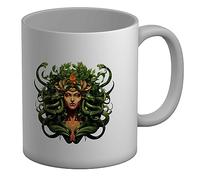 Shopagift Medusa Snake Head Mug Greek Mythology to Stone White 11oz Large Gift Ceramic Cup