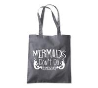 Shopagift Mermaids Don't Do Homework Tote Shopping Beach Bag 10 Litres Capacity - 42cm x 38cm