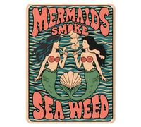 Shopagift Mermaids Smoke Sea Weed Metal Poster Wall Tin Sign Man Cave Shed Bar Bedroom Home Kitchen - A5