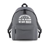 Shopagift Middle Child I'm The Reason we have Rules Backpack Rucksack 18 Litres Capacity - 42cm x 31cm x 21cm