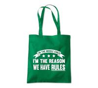 Shopagift Middle Child I'm The Reason we have Rules Tote Shopping Beach Bag 10 Litres Capacity - 42cm x 38cm