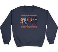 Shopagift Miles Make Memories Funny Keep Running Marathon Sweatshirt Unisex Jumper Navy