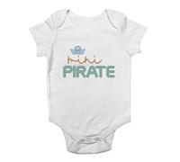 Shopagift Mini Pirate Baby Grow Vest Ship Sailing Skull Bodysuit Boys Girls