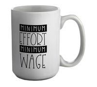 Shopagift Minimum Effort Minimum Wage Mug Work Harder Funny White 15oz Large Ceramic Cup