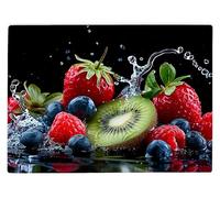 Shopagift Mixed Fruit Berries Glass Chopping Board Large Kitchen Worktop Saver 39cm x 28cm