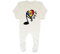 Shopagift Moldova Song Contest Baby Grow Romper Suit Music Singing Boys Girls Gift White